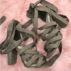 Torrid Taupe Strappy Wrap 4” Heels 6.5W
